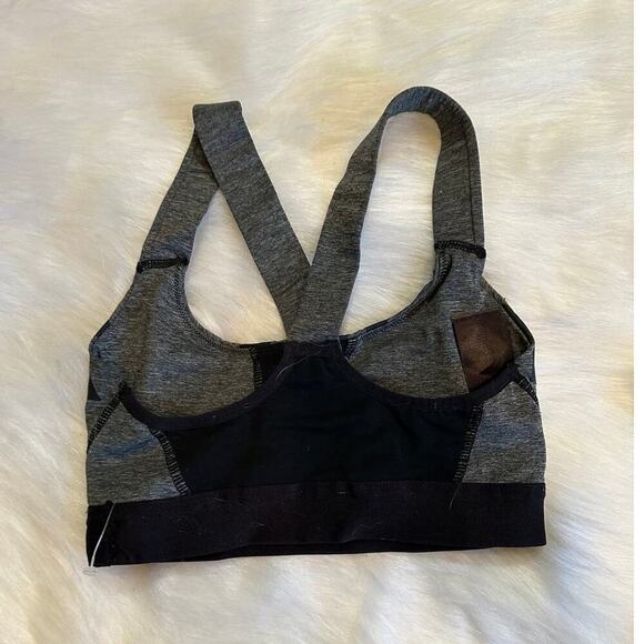 Beyonce X Ivy Park Strappy Sports Bra Mesh‎ Gray Black Logo Bra - XXS - Picture 3 of 4